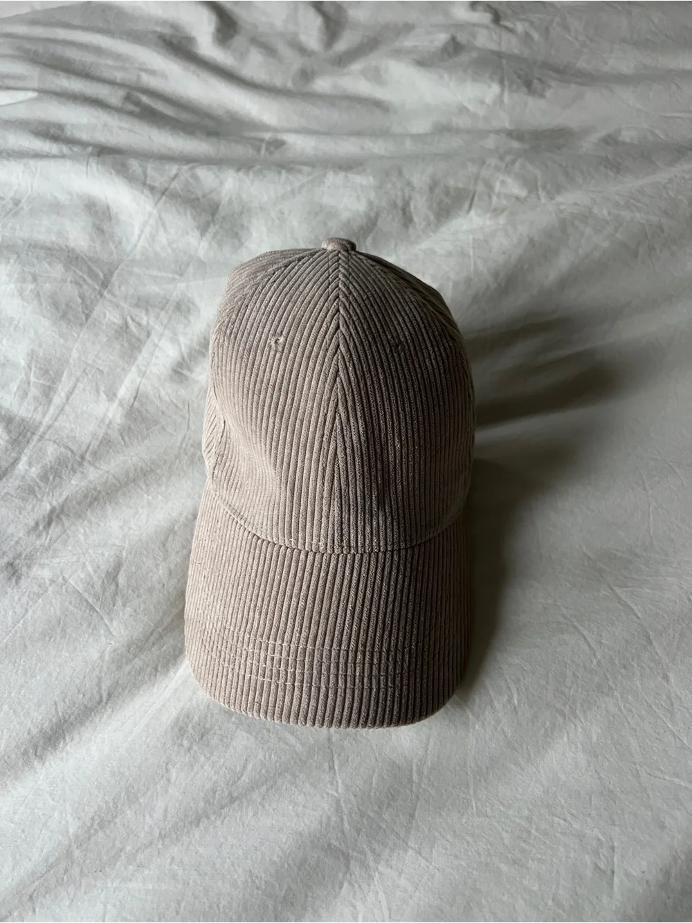 Neutral Corduroy Baseball Cap — Women's Beige Hat
